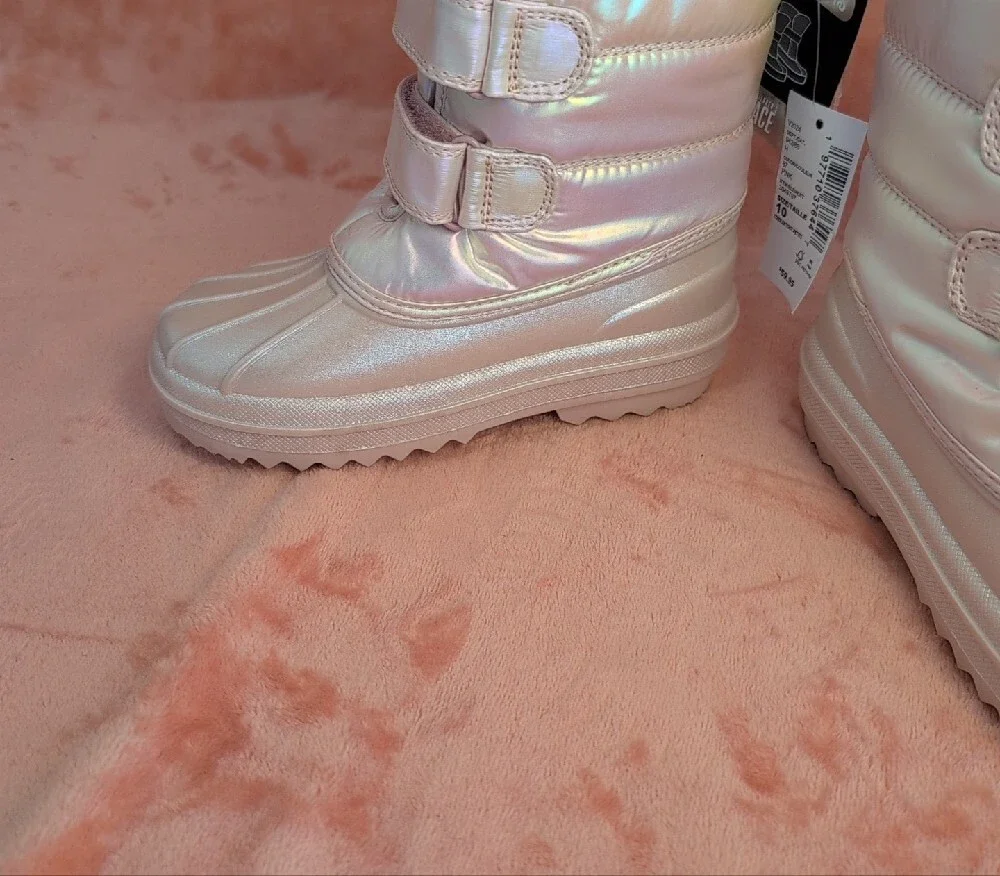 Children's Place Girls' Iridescent Pink Winter Boots - Kids Shoes Toddler 10
